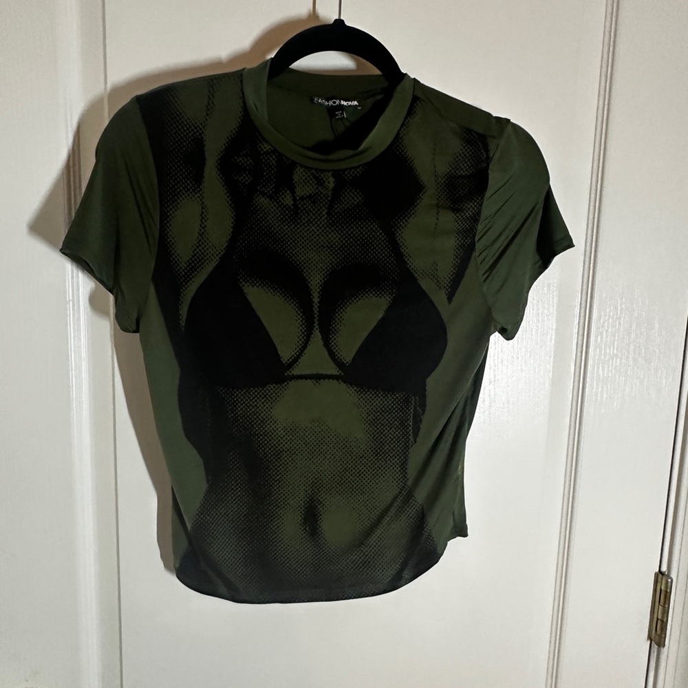 Body Bliss Olive Green Top